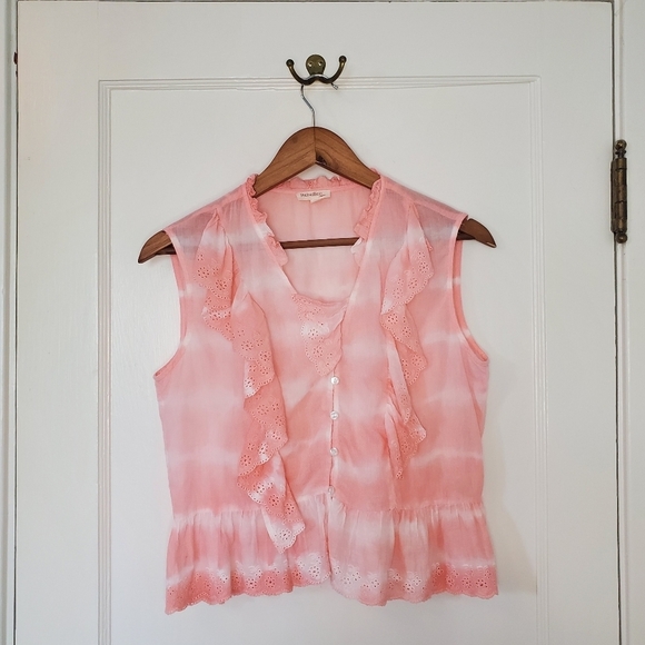 Rebellion Again Tops - Rebellion Again Babydoll Crop Top – Size L – Cotton Candy Pink Tie-Dye